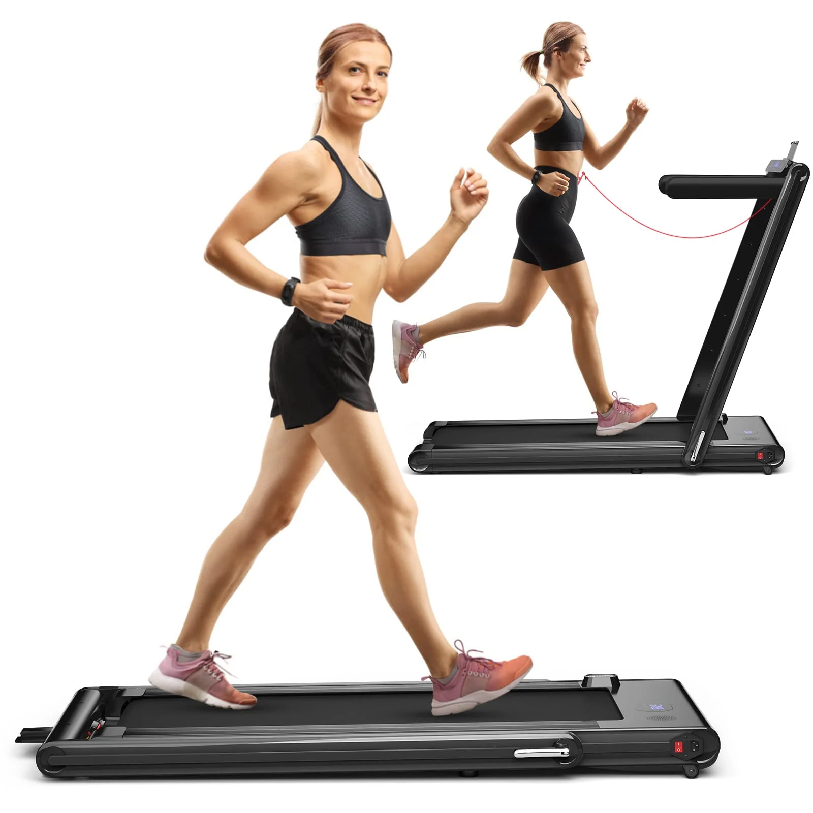 Goplus 2-in-1 Folding Treadmill 2.25HP with LED Display